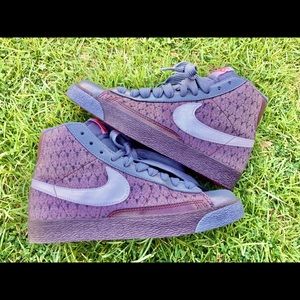 Nike Blazer Burgundy lace high tops